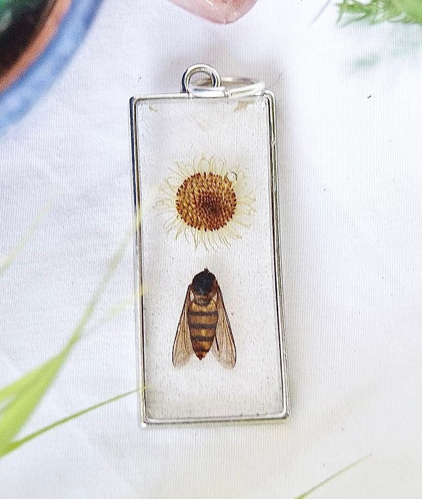 Bee & Flower Pendant
