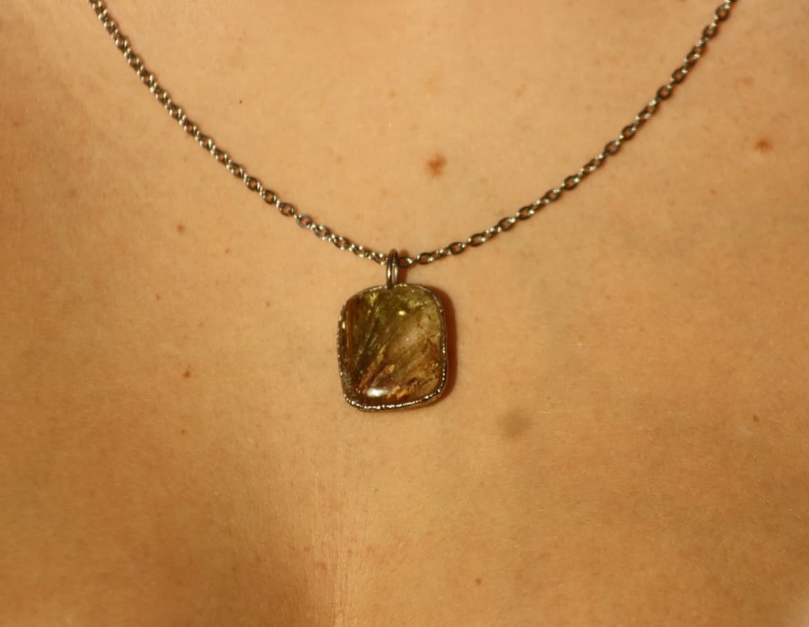 Green Hawkmoth Wing Pendant